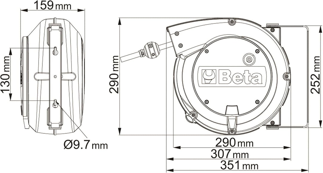 Beta 1844 15-H05 - Automatik-kabelaufroller, mit kabel 3gx1,5 mm²