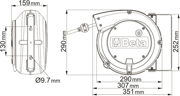 Beta 1844 15-H05 - Automatik-kabelaufroller, mit kabel 3gx1,5 mm²
