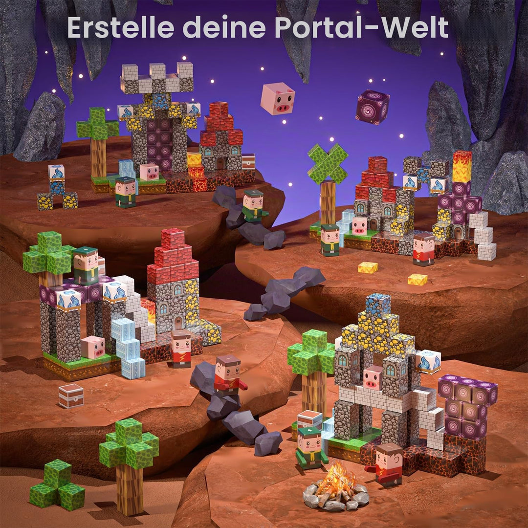 Magnetische Bausteine 100 PCS, Magnetbausteine für 3+ Jahr, Magnetic Blocks Spielzeug-Sets für Kinde