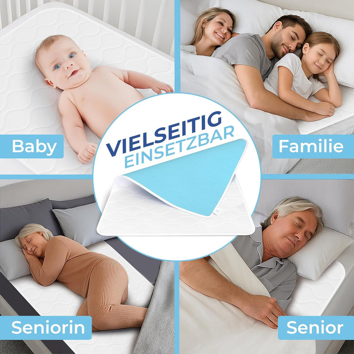 Betteinlagen Inkontinenz Waschbar 70x90 - [Zertifiziert] - Bettschutz Unterlage Wasserdicht - [Saugf