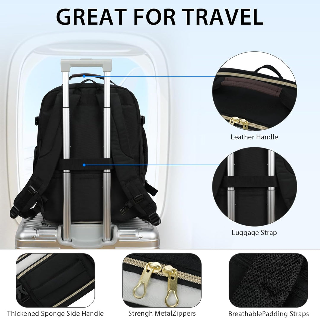 KROSER Laptop Rucksack 17,3 Zoll Handgepäck Daypack wasserabweisende Multifunktions-Laptoptasche für