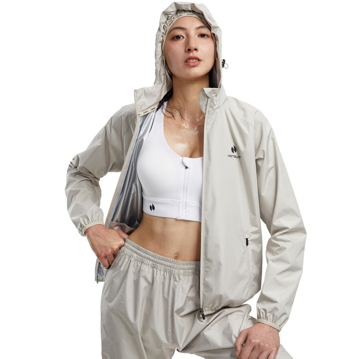 HOTSUIT Schwitzanzug Damen, Saunaanzug für Frauen Gewichtsverlust Fetttraining Frauen Sweatshirt Top