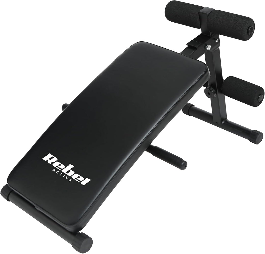 Einstellbare Faltbare Gewichtsbank für Bauchmuskelübung REBEL ACTIVE RBA-2005, Schwarz