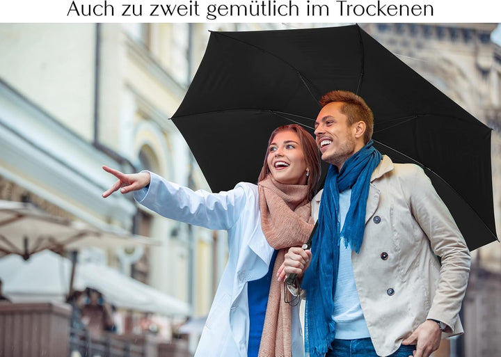Sternenfunke XXXL Regenschirm gross 2 Personen Ø150 cm auch als grosser Golf Regenschirm schwarz stu