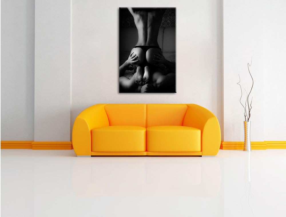 Erotisches Paar, Format: 100x70 auf Leinwand, XXL riesige Bilder fertig gerahmt mit Keilrahmen, Kuns