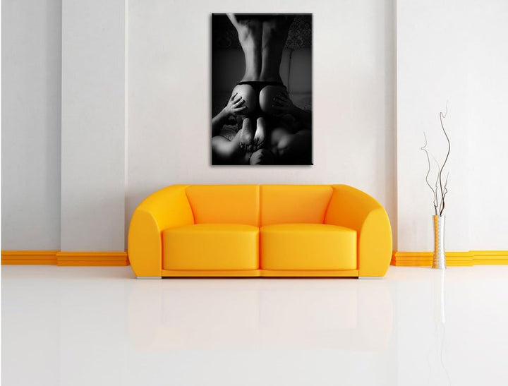 Erotisches Paar, Format: 100x70 auf Leinwand, XXL riesige Bilder fertig gerahmt mit Keilrahmen, Kuns