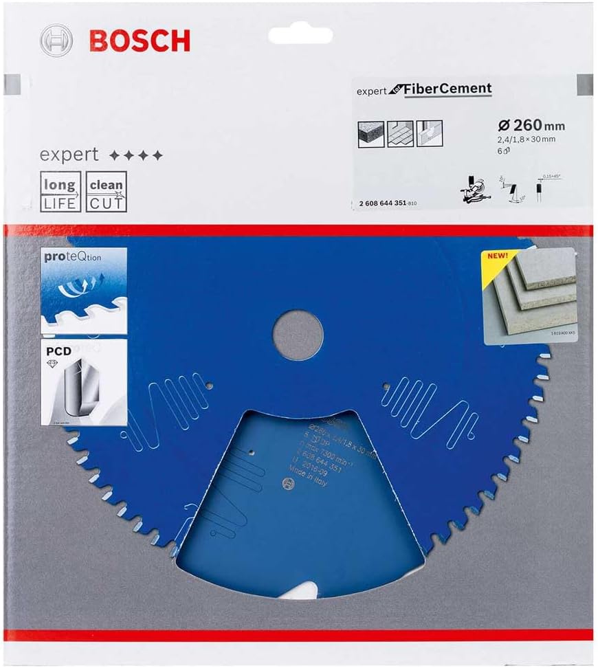 Bosch Professional 1x Kreissägeblatt Expert for Fiber Cement (für Faserzement, Sägeblatt Ø 260 x 30