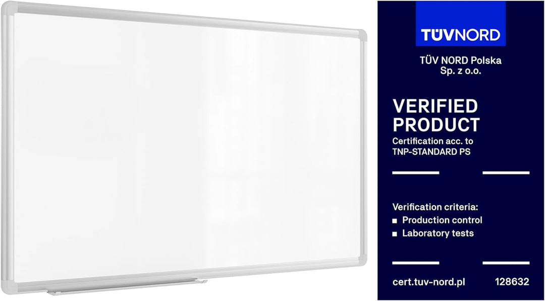 ALLboards Magnetisches Whiteboard 80x50cm Magnettafel mit Aluminiumrahmen Premium EXPO und Stifteabl