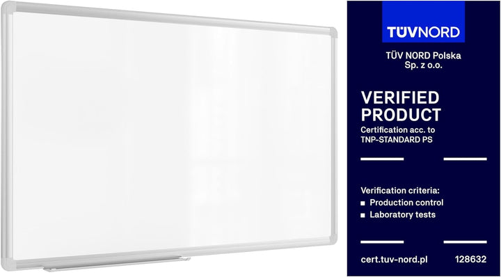 ALLboards Magnetisches Whiteboard 80x50cm Magnettafel mit Aluminiumrahmen Premium EXPO und Stifteabl
