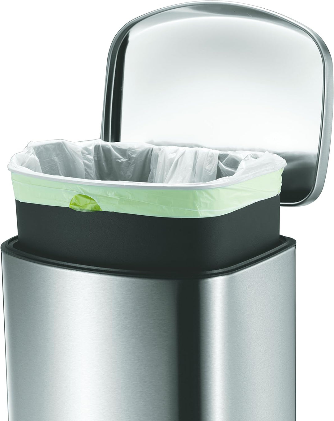 EKO Della Tretmülleimer 35L Edelstahl (35.7 x 33.6 x 63.8 cm, Dämpfer-System, Fingerabdruck frei, Ab