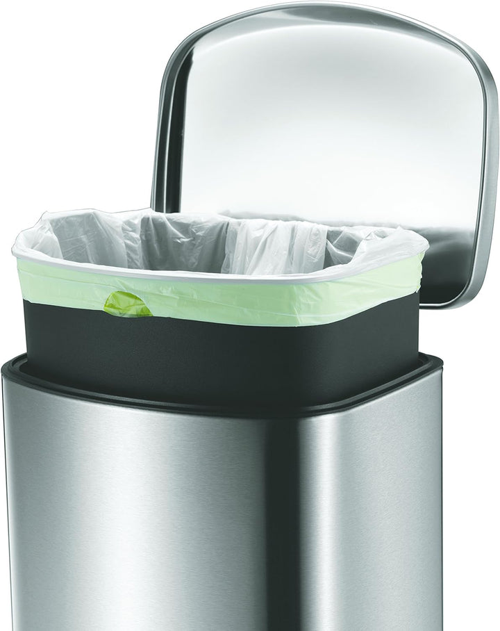 EKO Della Tretmülleimer 35L Edelstahl (35.7 x 33.6 x 63.8 cm, Dämpfer-System, Fingerabdruck frei, Ab