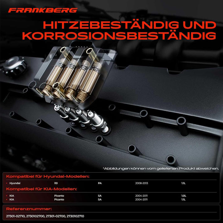 Frankberg Zündspule Zündmodul Kompatibel mit i10 PA 1.1L 2008-2013 Picanto BA 1.0L 2007-2011 Picanto