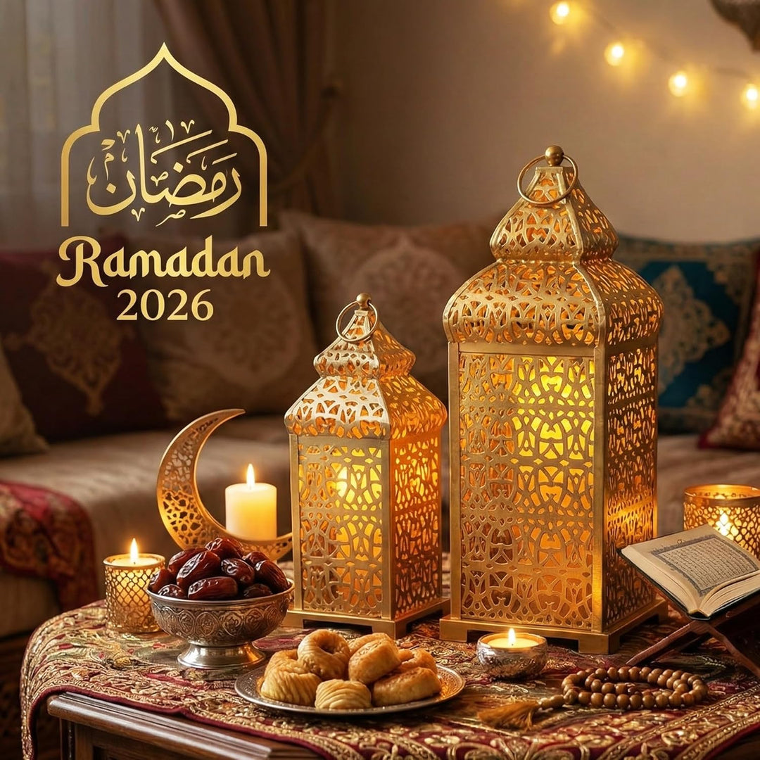 VELA LANTERNS Grosse goldene Tempel marokkanische Laterne Lampe Dekorative Kerzenhalter für Ramadan-