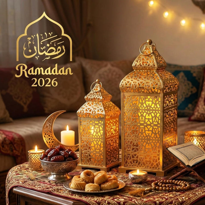 VELA LANTERNS Grosse goldene Tempel marokkanische Laterne Lampe Dekorative Kerzenhalter für Ramadan-