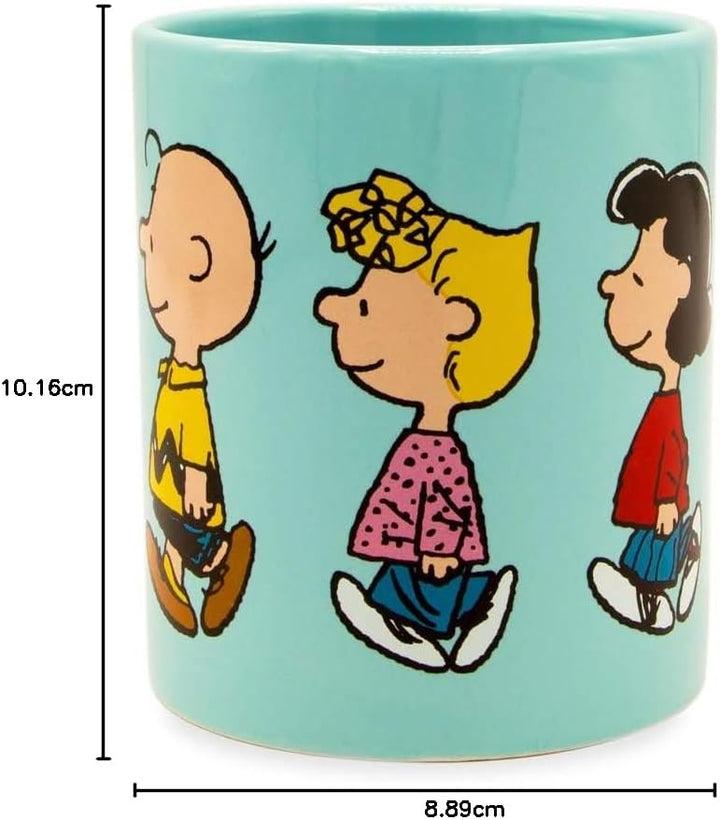 Silver Buffalo PEA43032 Ceramic Mug Peanuts Group Profile Walk Keramiktasse, keramik, blau, Blau 14-