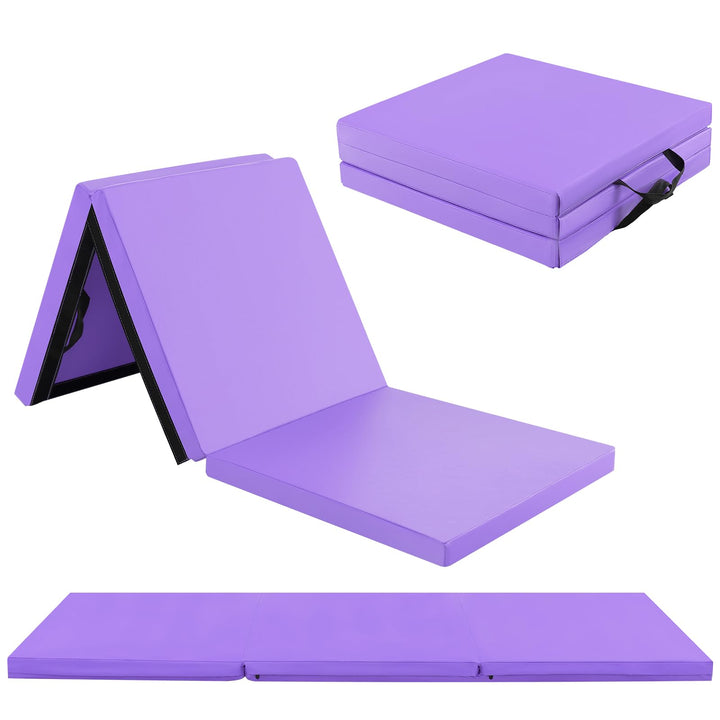 KOMFOTTEU Gymnastikmatte faltbar, Weichbodenmatte 180x60x5cm Fitnessmatte, Turnmatte dick mit Trageg