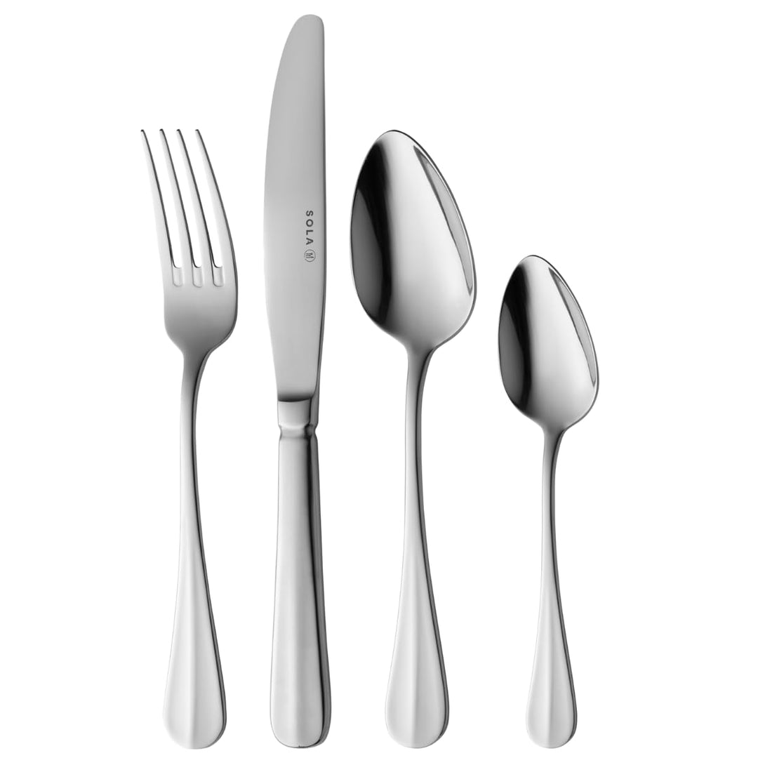 Sola Hollands Glad Besteck Set - 6 Personen Essbesteck - 24 Teilig, 18/10 Rostfreiem Stahl - Robuste