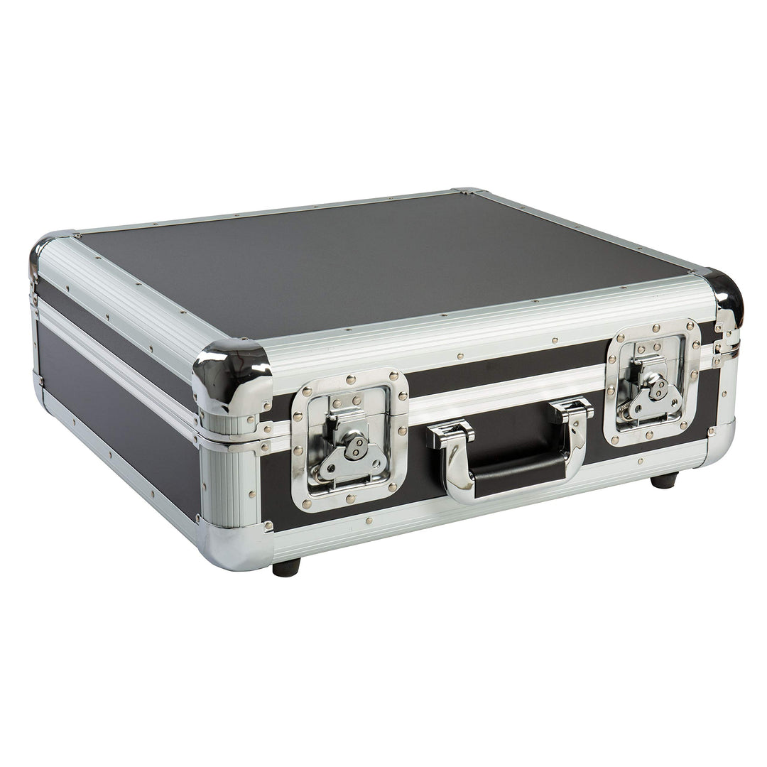 Music Store DJE0003665-000 Plattenspieler Case TT, Robustes Wasserabweisendes Aluminium, Schwarz, Bu