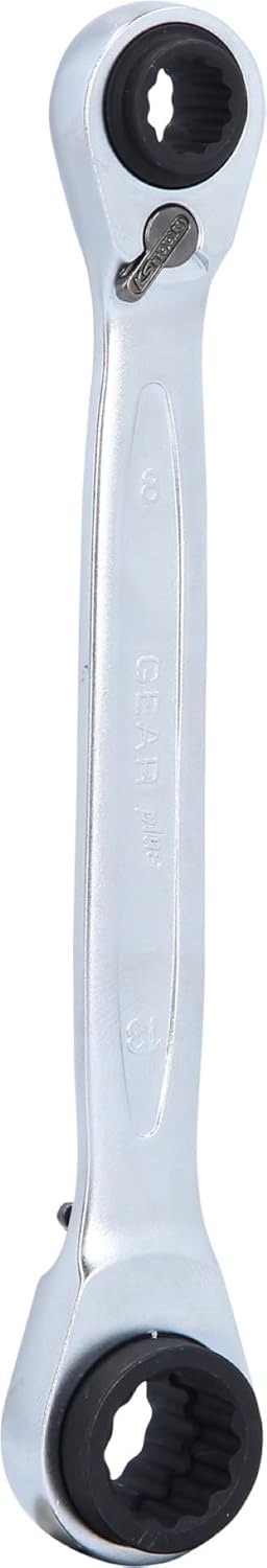 KS Tools 503.4656 4 in 1 GEARplus umschaltbar Doppel-Ratschenringschlüssel, 8x10x12x13mm, 8x10x12x13