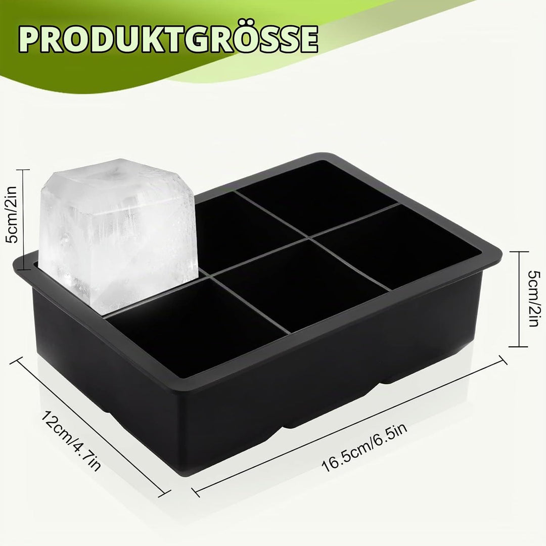 Sinnsally Eiswürfelform Silikon,XXL Eiswürfelform Eiswürfelformen &amp; Eiswürfelschalen mit Deckel,Eisk