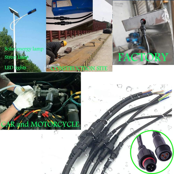 3pin wasserdichte Anschlüsse,Male Female Plug LED Steckverbinder, 3Pin 3Core Waterproof IP68 Steckve