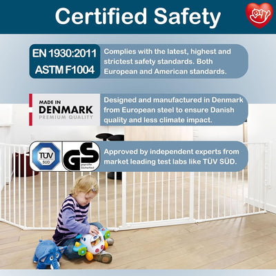 Baby Dan Konfigurationsgitter / Kaminschutzgitter Flex L, 90 - 223 cm - Hergestellt in Dänemark und