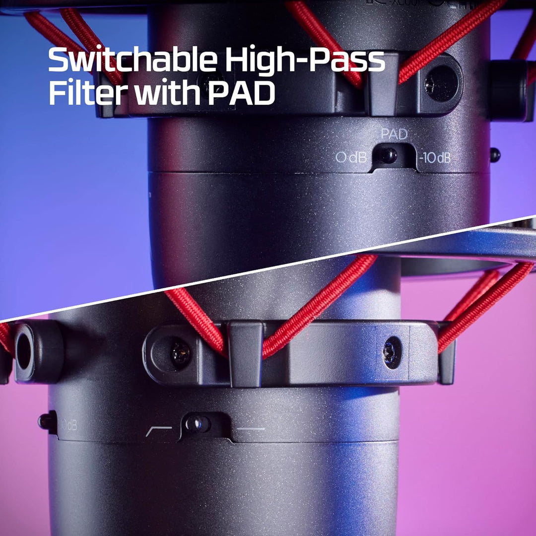 HyperX ProCast – Grossmembran-Kondensatormikrofon, XLR-Anschluss, Schwarz ProCast Einzeln Schwarz, P