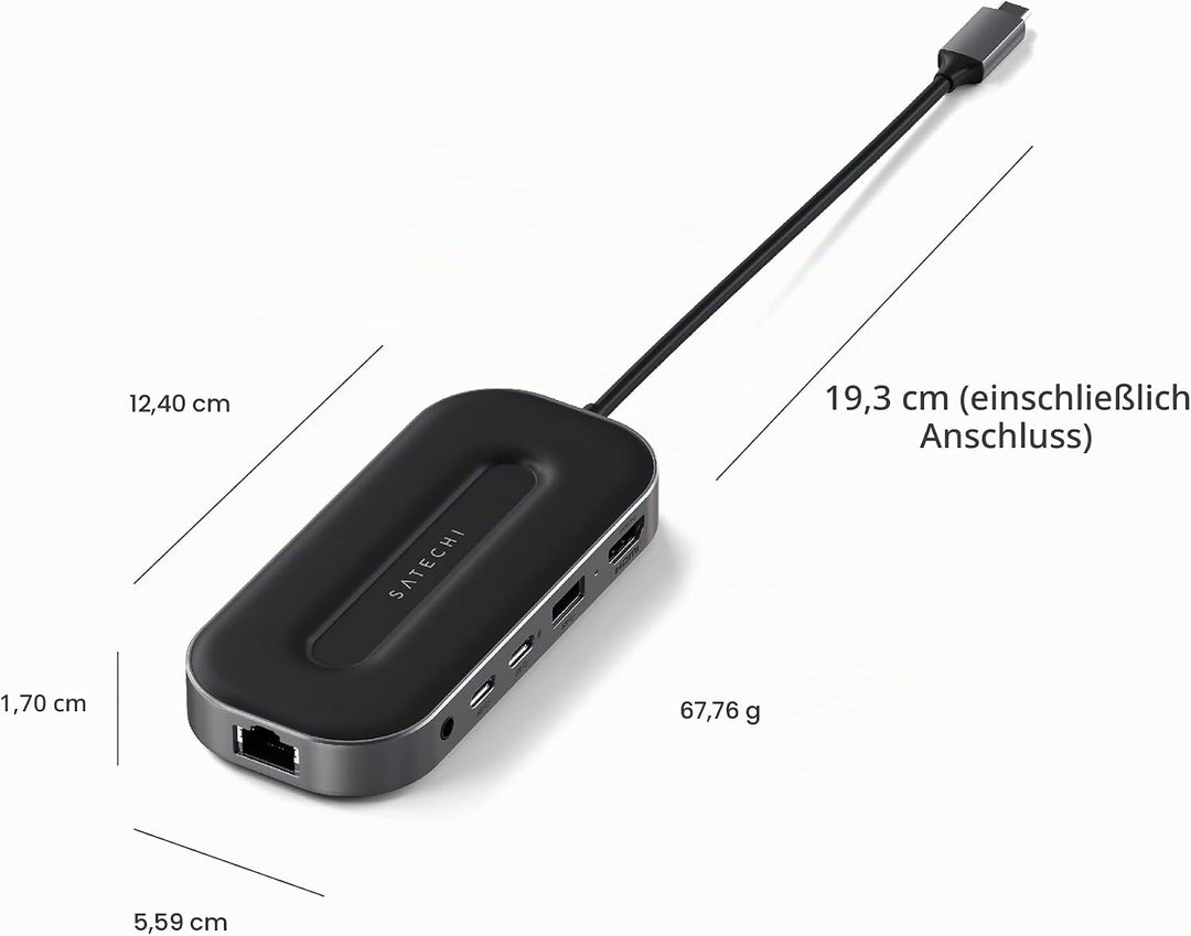 SATECHI USB4 6-in-1-Multiport-Adapter – USB-C-PD Aufladung, 8K HDMI, USB-A- und USB-C-Datenanschluss