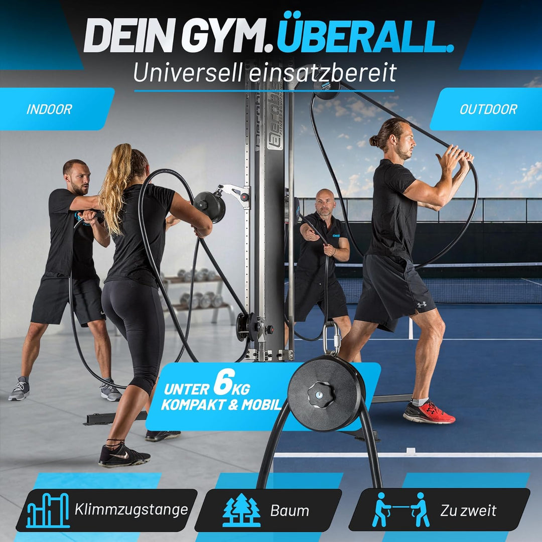 aerobis® revvll ONE | Endlos Seil Trainer | Variabler Widerstand, platzsparend, leicht | Klettertrai