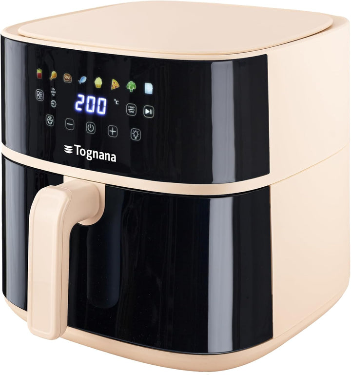 Tognana Iridea, Heissluftfritteuse 8 L, Kunststoff-Edelstahl, Champagner