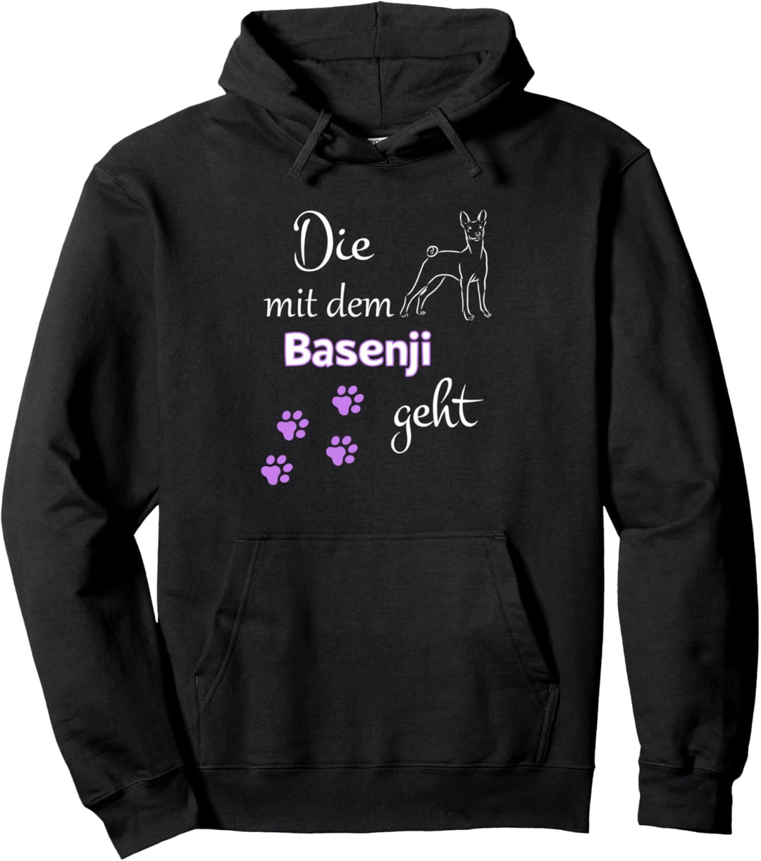 Die mit dem Basenji geht Damen Hundespruch Pullover Hoodie