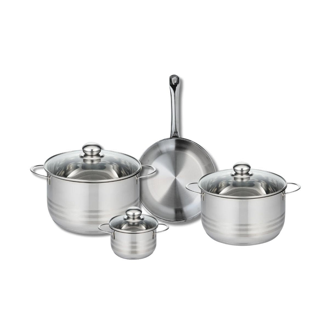 ELO 9867950 Kochgeschirr-Set, 4-teilig, 1 Bratpfanne 24 cm und 3 Kochtöpfe 12, 20 und 24 cm Elo Prof