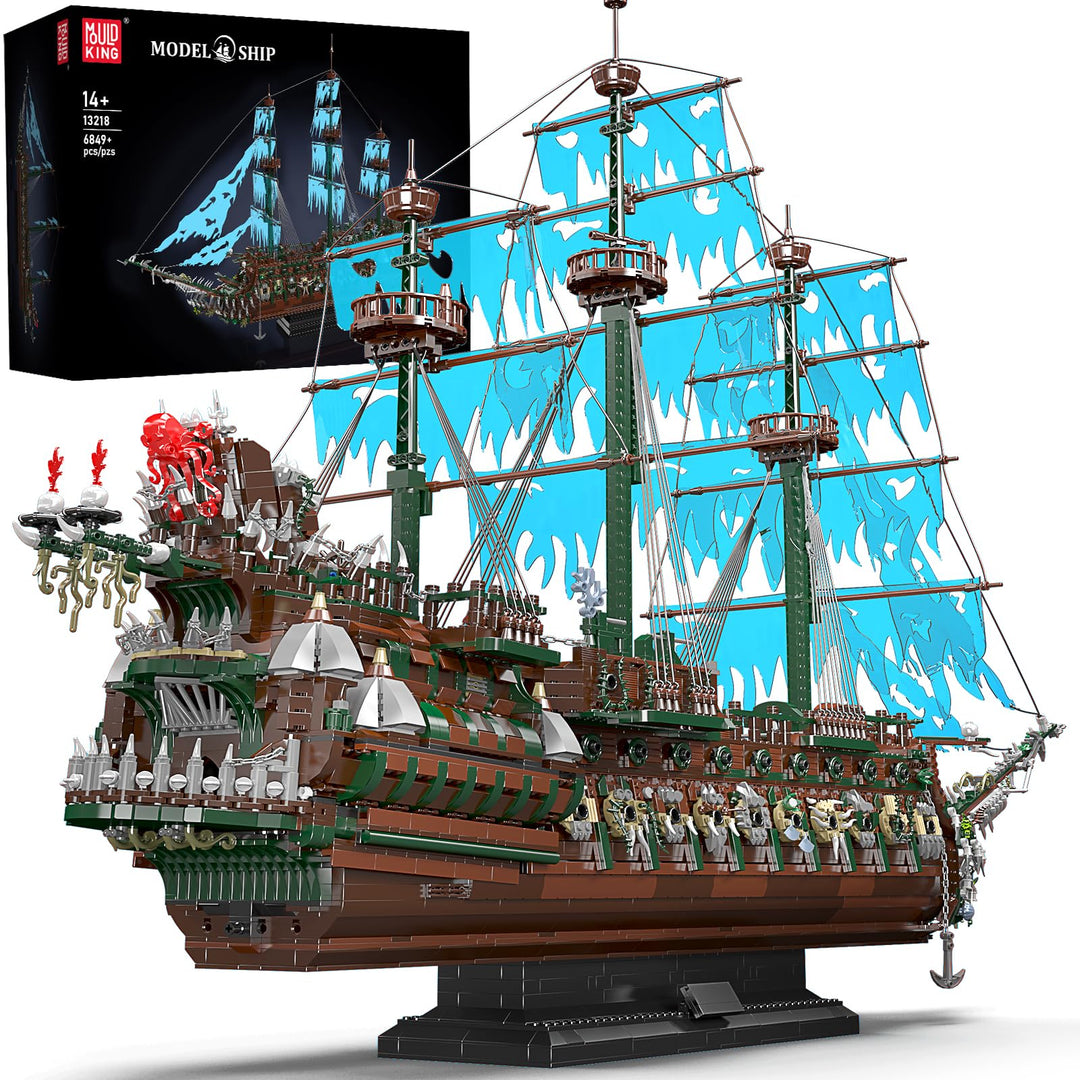 Mould King 13218 Piratenschiff Bausteine, MOC Fliegenden Holländers gross Segelschiff Spielzeug Mode