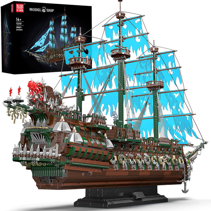 Mould King 13218 Piratenschiff Bausteine, MOC Fliegenden Holländers gross Segelschiff Spielzeug Mode