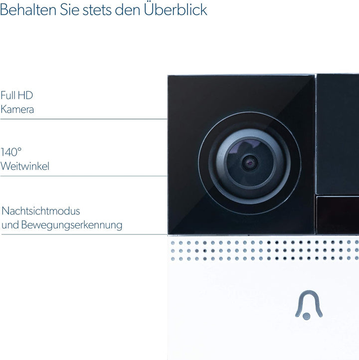 UNITEC WIFI Video-Türsprechanlage mit Smartphone App, Akku oder Festverdrahtung, mit WLAN Full HD Ka