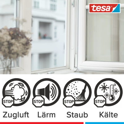 tesa moll P-Profile & moll Fensterdichtung Premium Flexible - Selbstklebende Silikondichtung zum Iso