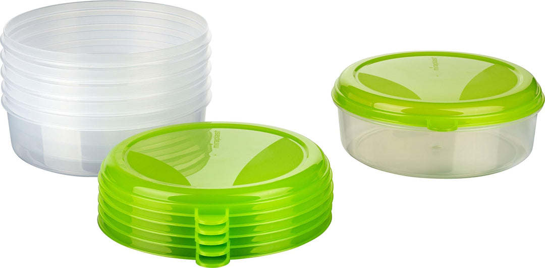MiraHome Vorratsdosen Set 6x1,5L rund grün – Perfekt zur Aufbewahrung & Organisation für Lebensmitte