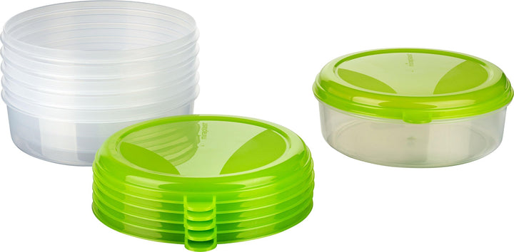 MiraHome Vorratsdosen Set 6x1,5L rund grün – Perfekt zur Aufbewahrung & Organisation für Lebensmitte
