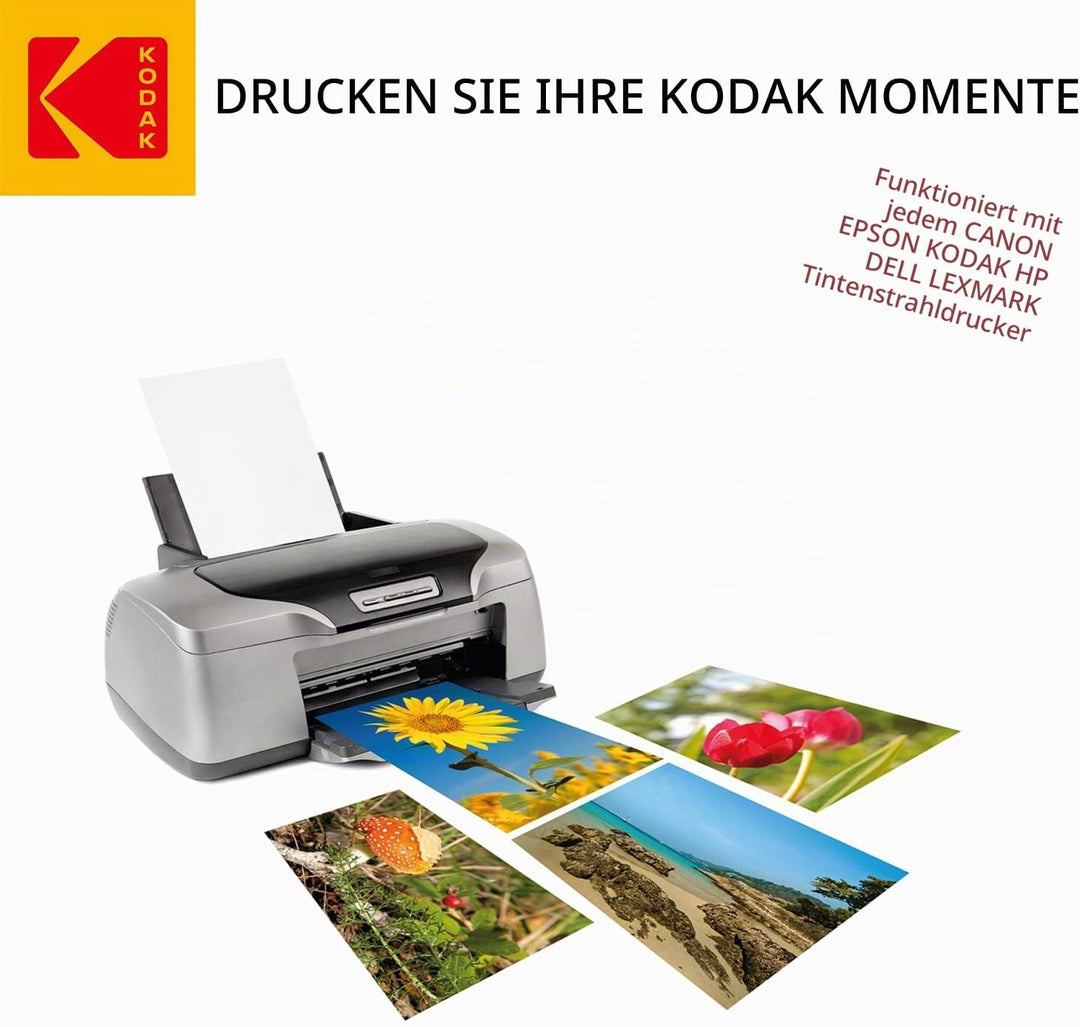 KODAK Premium Inkjet 200gsm A4 Hochglänzend Fotopapier DIN, 210MM*297MM,200 g/m², 50 Blatt, Fotokart