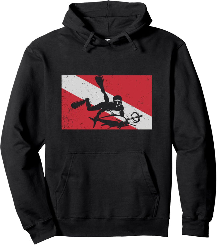 Taucher Flagge Angeln Speerfischer Geschenk Speerfischen Pullover Hoodie
