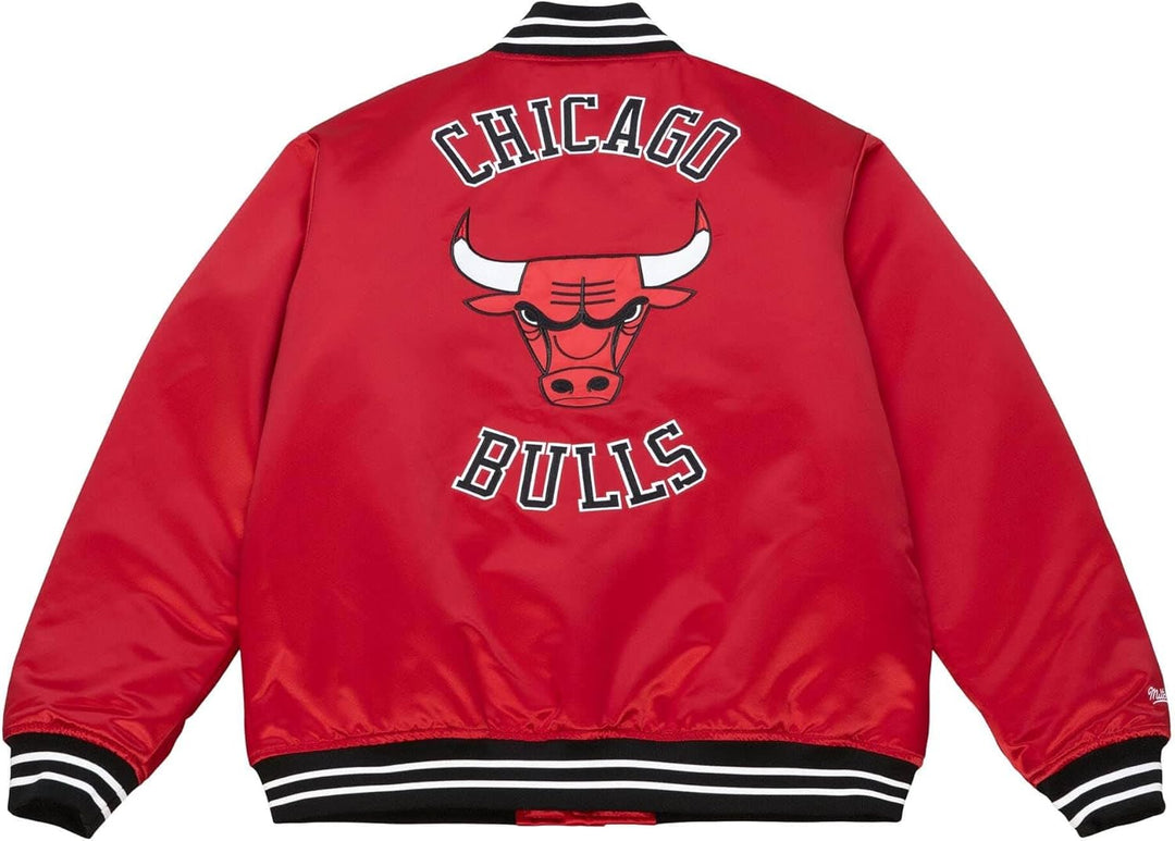 Mitchell & Ness NBA Heavyweight Satin Jacket S Chicago Bulls, Rot, S Chicago Bulls, Rot