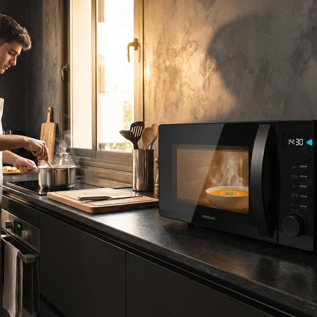 Cecotec Mikrowelle Proclean 5005 Black. 20 Liter Fassungsvermögen, 700W Leistung, 3DWave-Technologie