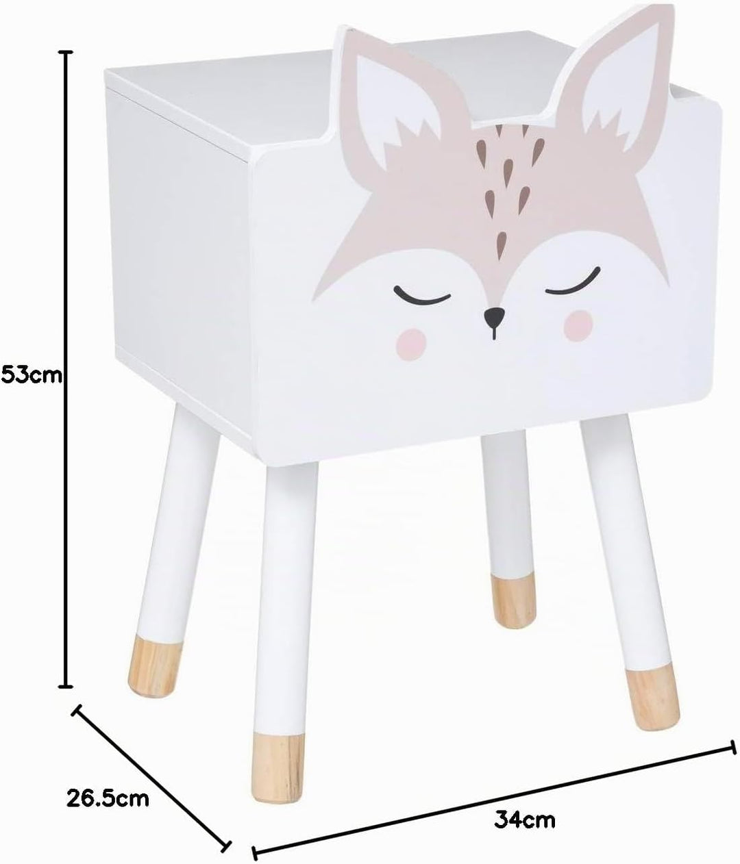 Kinder Nachttisch Fuchs - weiss - Holz - Mehrfarbig - Atmosphera créateur d'intérieur