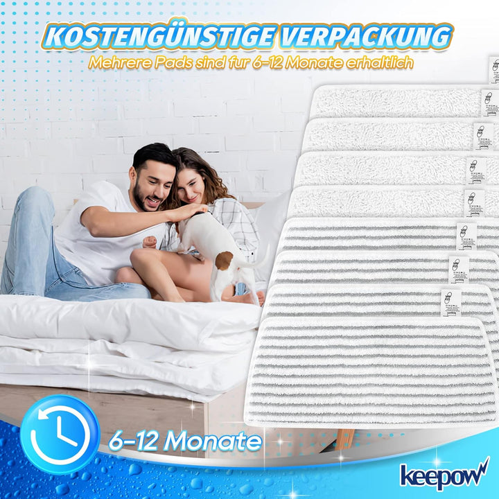 KEEPOW 8 Stück für Vileda Steam XXL Power Pad, Ersatzbezug Kompatibel Mit Vileda Steam XXL Dampfrein