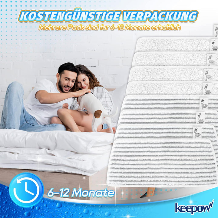 KEEPOW 8 Stück für Vileda Steam XXL Power Pad, Ersatzbezug Kompatibel Mit Vileda Steam XXL Dampfrein