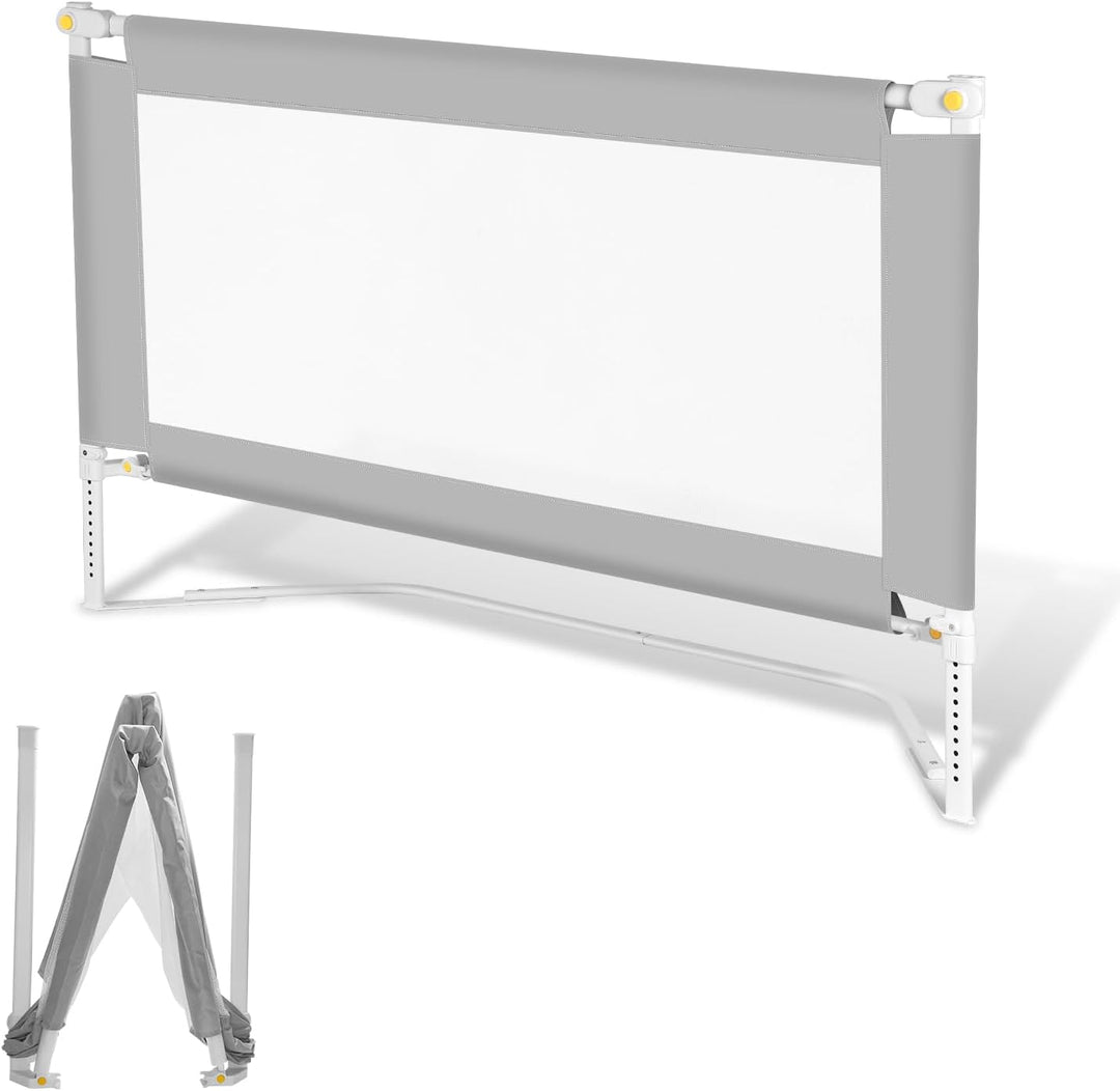Ikodm Bettgitter Klappbar 2x150cm, Bettschutzgitter Höhenverstellbar von 68-95cm, Rausfallschutz Bet