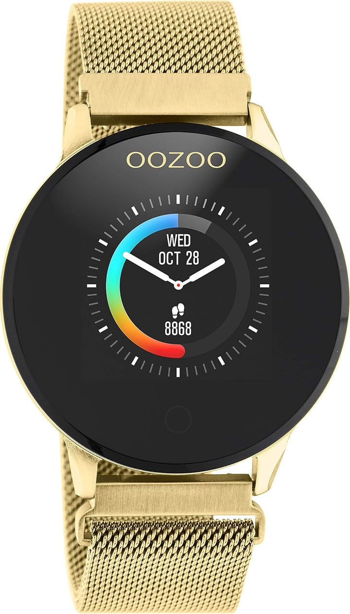 Oozoo Smartwatch Unisex Fitnessuhr (Gold/Gold Metall), Gold/Gold Metall