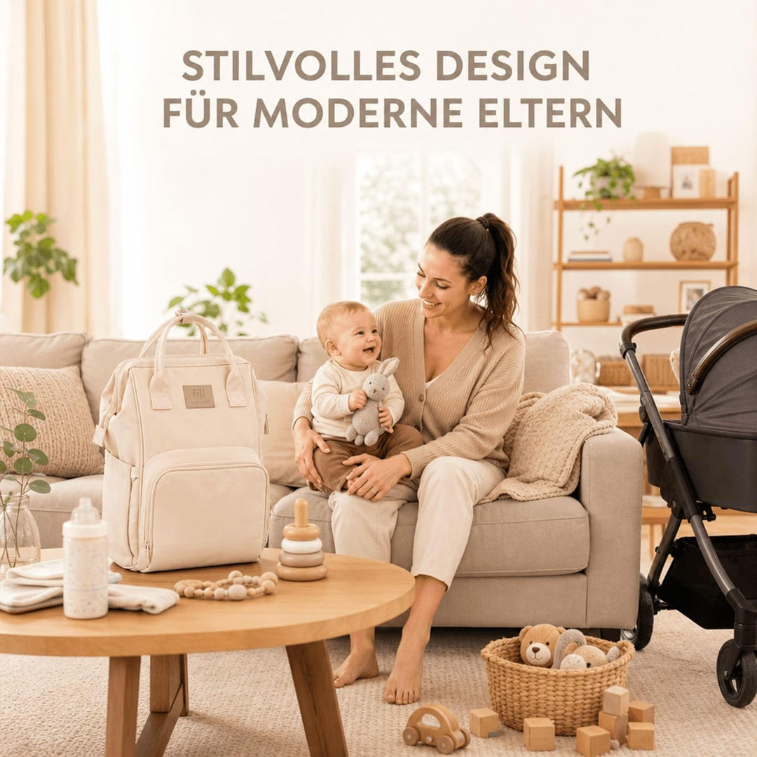 Fillikid Wickelrucksack Barcelona | Geräumiger & stylischer Rucksack mit vielen Fächern, isoliertem