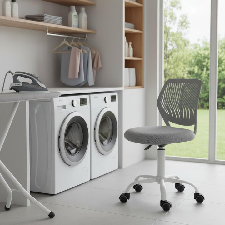 FurnitureR Bügelhocker ergonomisch, höhenverstellbar, ohne Armlehnen, Netzrückenlehne, Sitzfläche 38