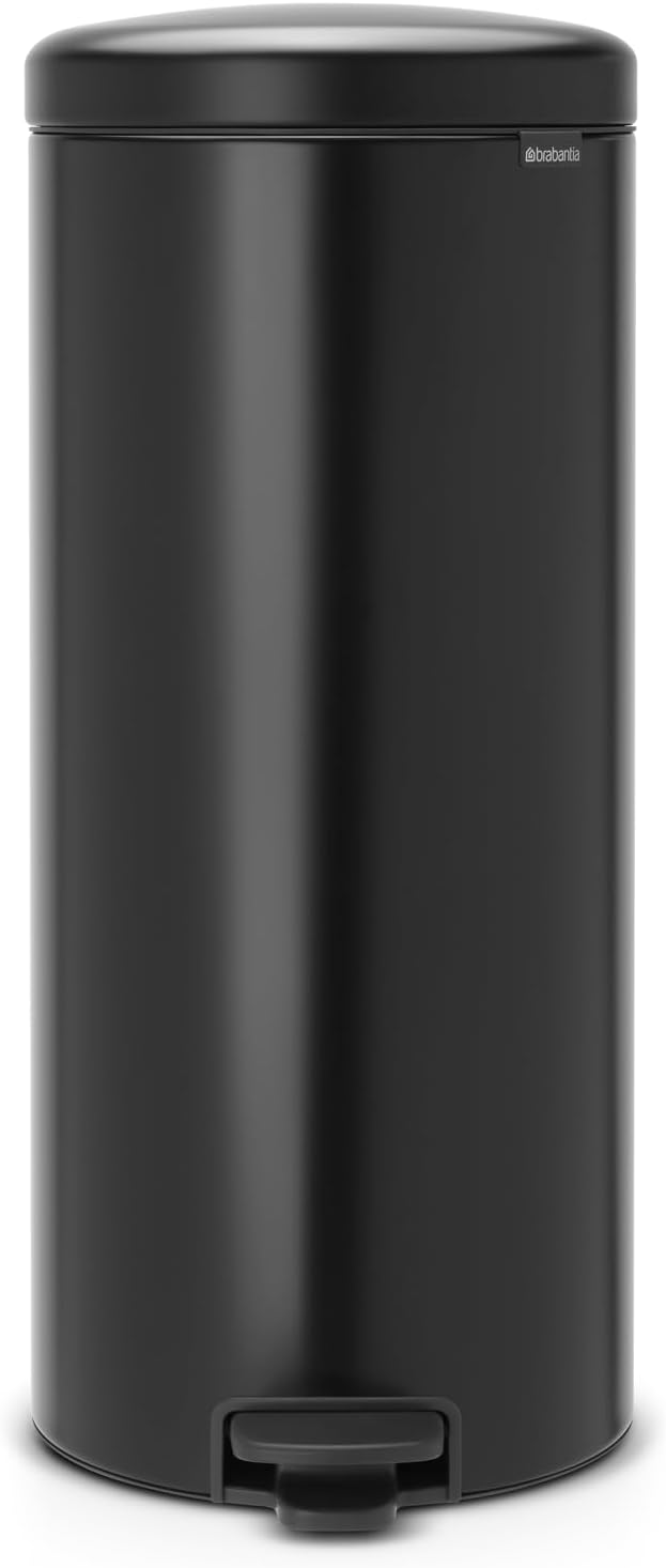Brabantia 114540 Treteimer mit Inneneimer aus Kunststoff,stahl,Matt Schwarz,30 Liter Matt Schwarz 30